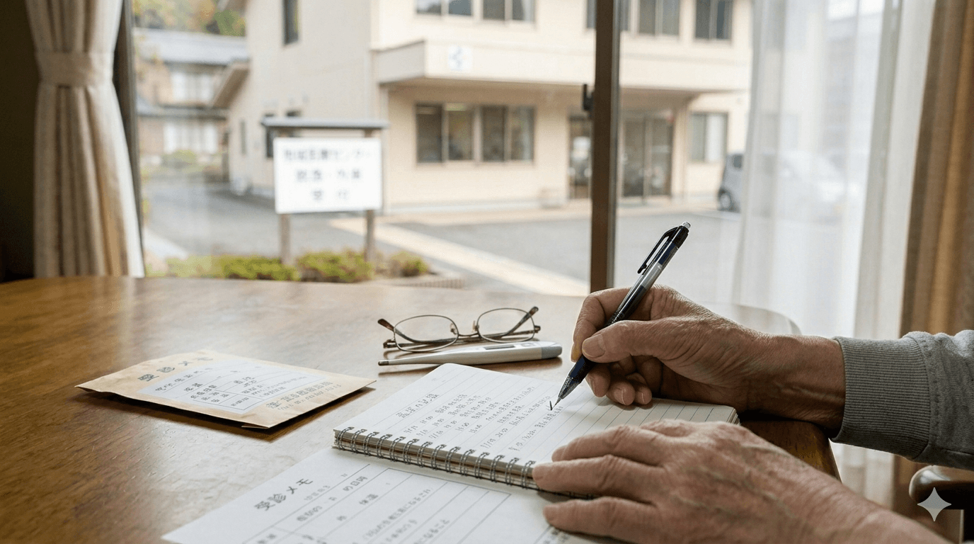 受診前に症状メモを整理している手元の写真