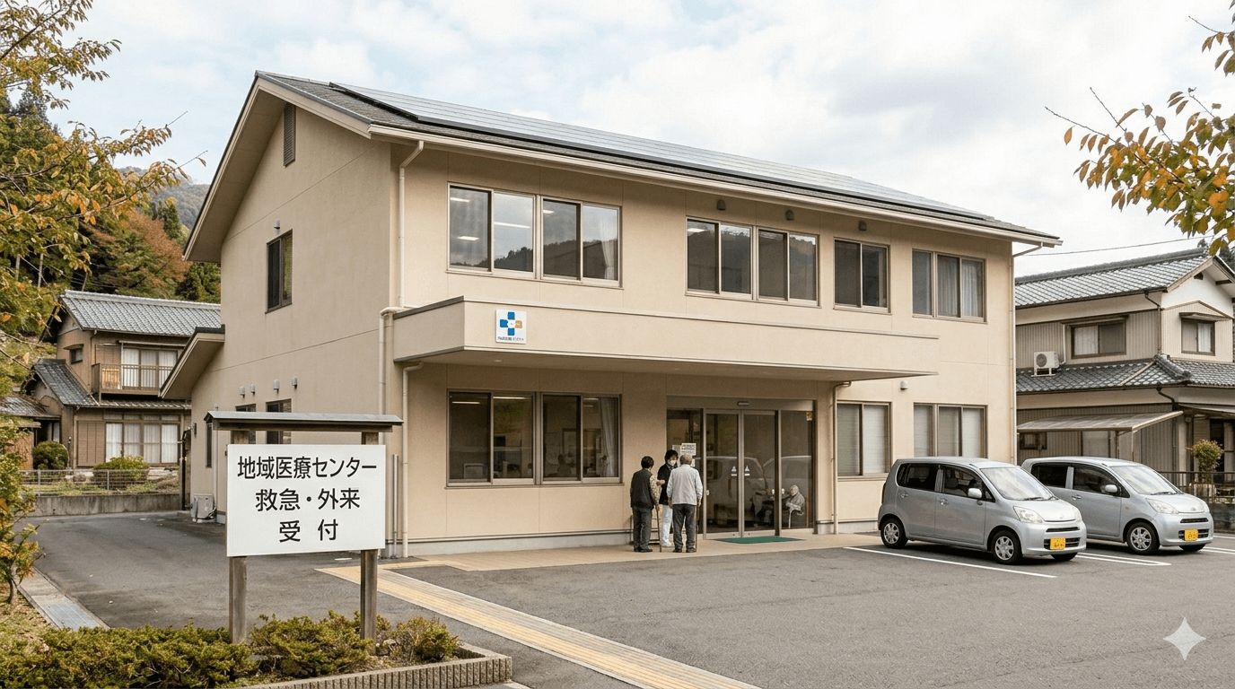 地方の小規模病院や診療所の外観を写した写真